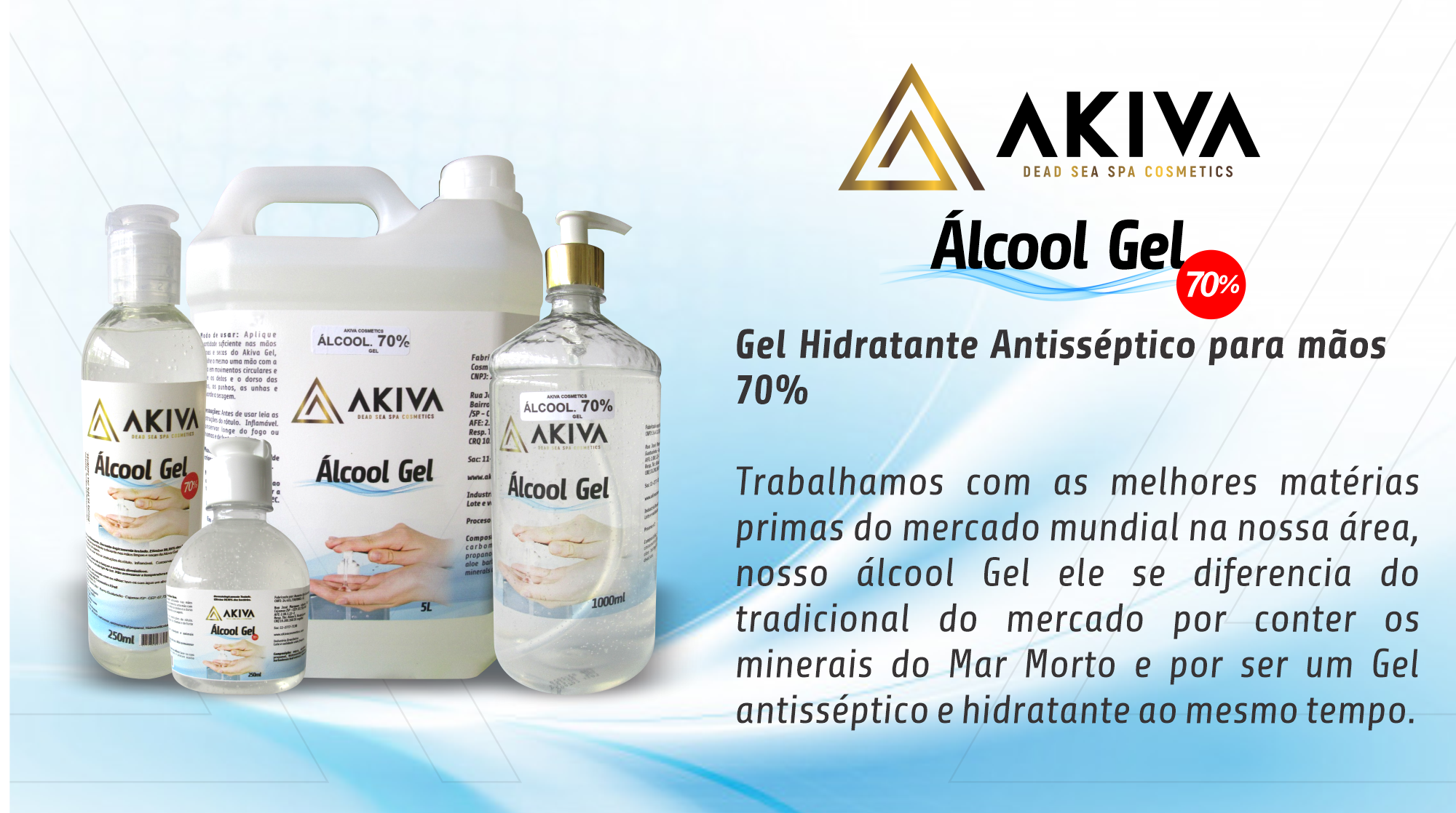 Hidratante Antisséptico para Mãos 70%
